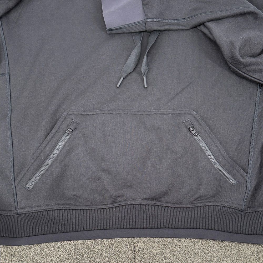 Athleta Hoodie Wm Small **(READ) Recover Black Pullover Cropped Zipper Pockets - Picture 4 of 10